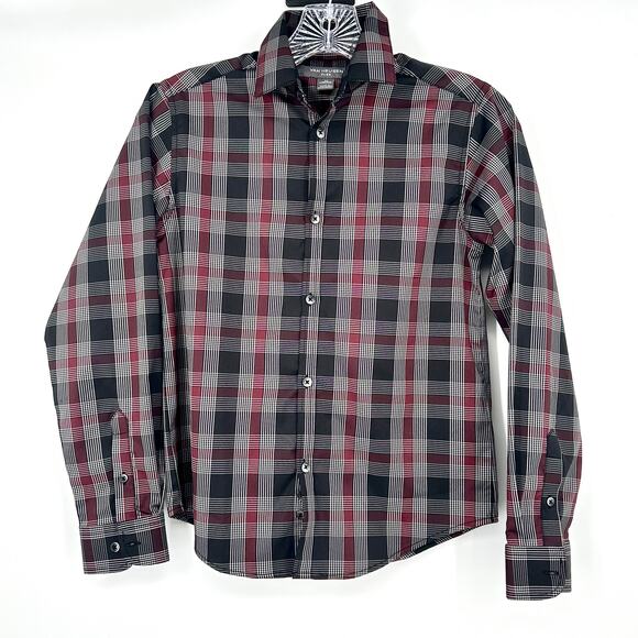 Van Heusen Flex Boys Plaid Button Down Shirt Medium 10/12 Multicolor Long Sleeve - Picture 5 of 12